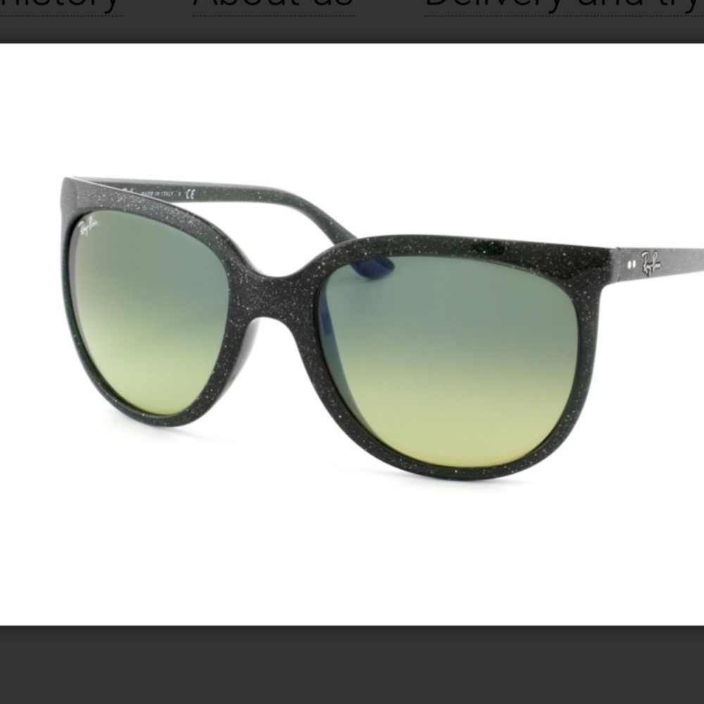 Rare Dark Green Glitter Ray-Ban Cats 1000 RB4126 808/28 Sunglasses